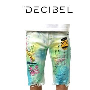 DECIBEL  GRAFFITI DENIM SHORTS Men Size:40
